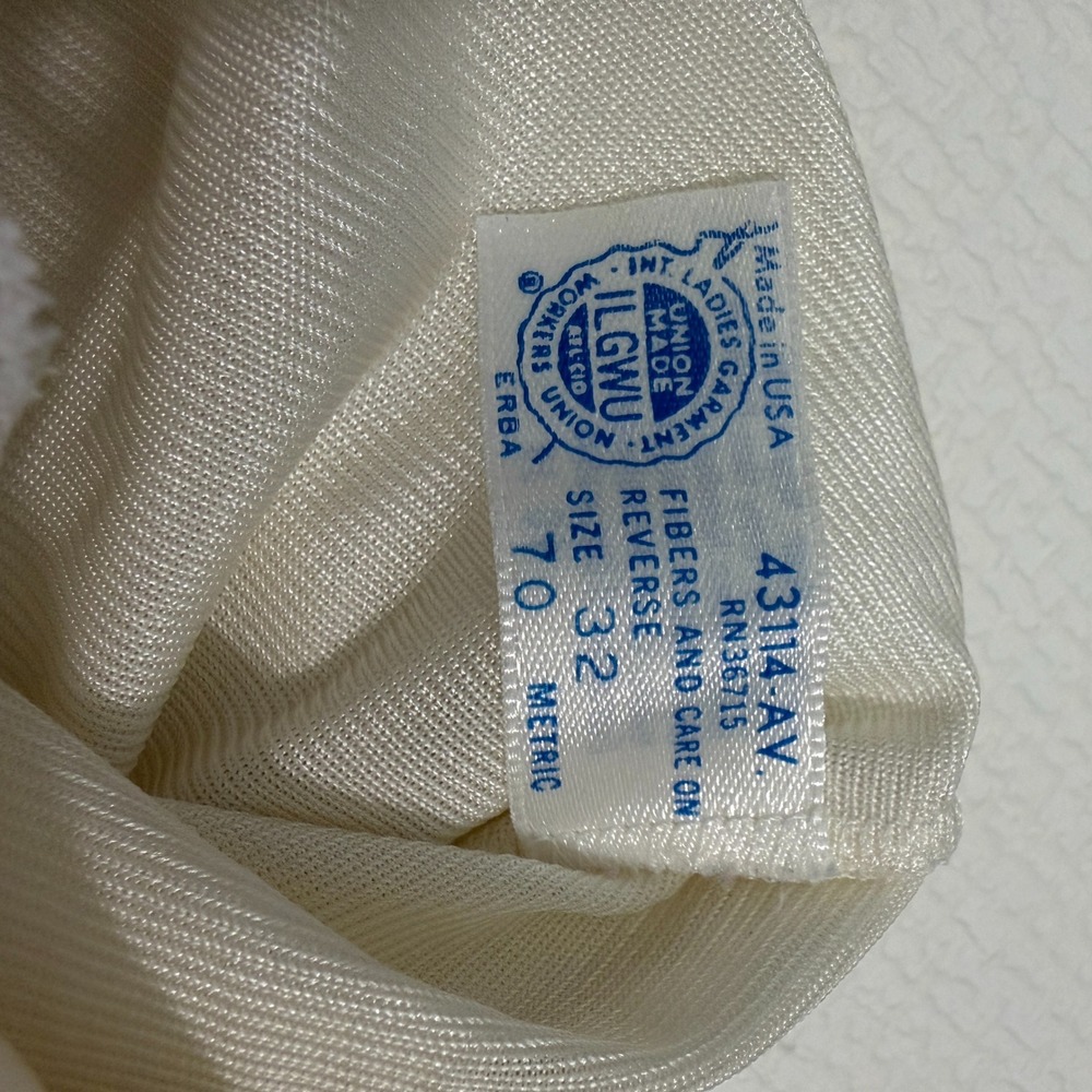 Vintage Coquette Full Slip Lace Trim Antron III Ballet Nylon Bridal Ivory - Picture 5 of 12